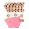 Monteludus Wooden Alphabet Playdough Stamps for Kids, Lowercase Letter Stamp