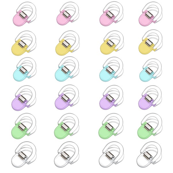 Potanro Colorful Plastic Binding Clips 24 Pcs Papers Files Materials