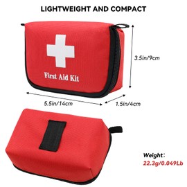 Faylapa 6Pcs Mini Empty First Aid Bag, 5.5x3.5x1.5 inches Small First Aid Kit, Emergency Medical Essentials Pouch Bag for Travel, Car, Home, Office, Camping, Outdoors, Hiking (Bag Only)