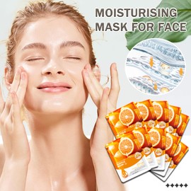 Hydrating Face Mask Set,10 Combo Pack Moisturizing Facial Sheet Masks Set for Women & Men,All Skin Type(E)