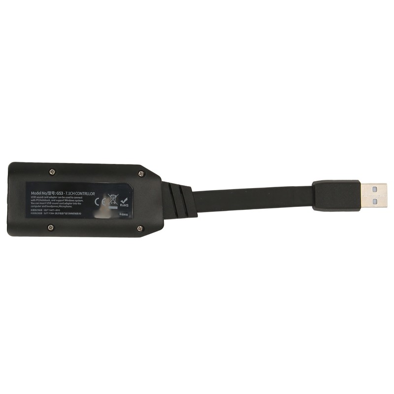 USB Sound Card Adapter 7.1 Channel Mute Button Volume Control