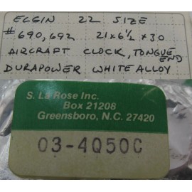 Elgin 22s Mainspring tongue end x1 piece white alloy for aircraft clock 690 692