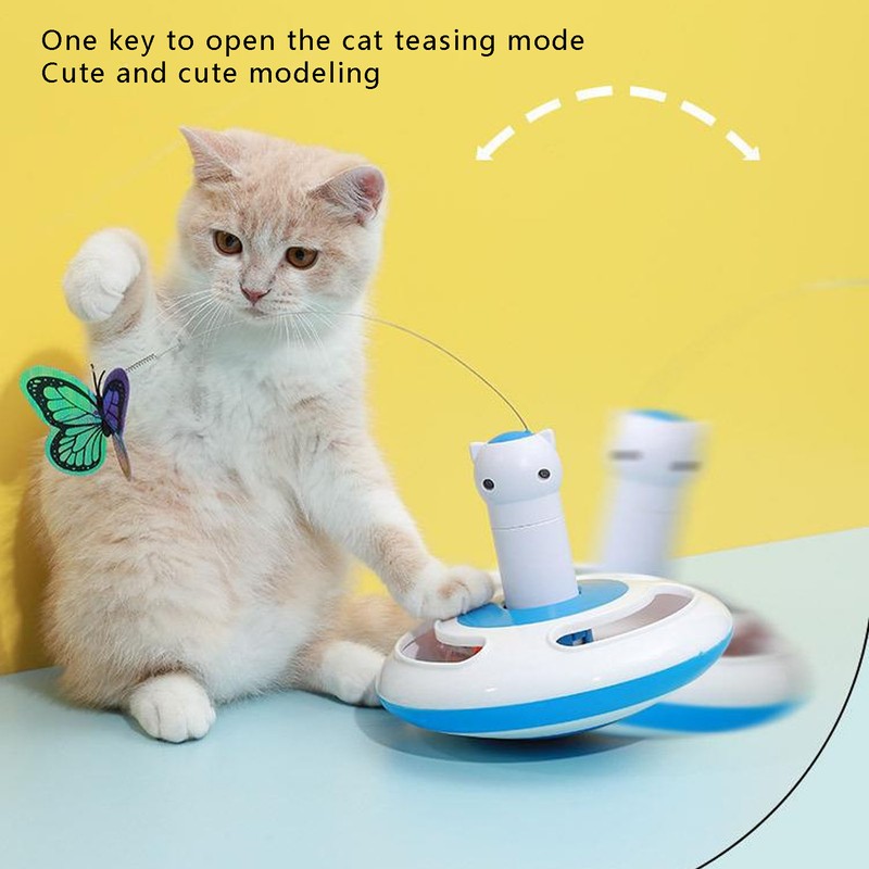Automatic Electric Rotating Butterfly Toy Funny Cat Teaser Toys with