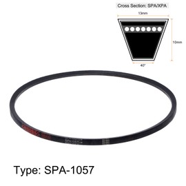 sourcing map SPA-1057 V-Belts Drive Belt 1057mm Pitch Girth 13mm Width 10mm Height Rubber for Power Transmission