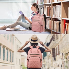 YAMTION 17 Inch Backpack for Women and Teen Girls,School Backpack TSA Laptop Bookbag with USB for College University Students Business Office Work Travel