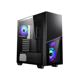 MSI MPG SEKIRA 100R Mid Tower Gaming PC Case (4 x 120mm ARGB Fans, Insta-Light Loop, USB 3.2 Gen2 Type-C, E-ATX, M-ATX, Mini-ITX, Tempered Glass Window, Magnetic Dust Filter, Top Vent Lid)