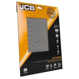 JCB - 240 Grit Mesh Sanding Sheets - 2 x Very Fine Metal Mesh Sanding Paper Sheets - Power Tool Accessory, Compatible with Palm, Orbital and Disc Sanders - Ideal for Surface Preparation and Finishing