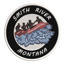 Smith River, Montana White Water Rafting Embroidered Premium Patch DIY Iron-on or Sew-on Decorative Badge Emblem Vacation Souvenir Travel Gear Clothes Appliques