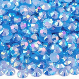 Blinginbox 500pcs 6mm AB Resin Flatback Rhinestone for Crafting,Flatback Round Jelly Rhinestones Bedazzling Non Hotfix Crystal Gems for Nails Face Makeup Tumblers Mugs DIY Crafts.(lt.Sapphire AB)