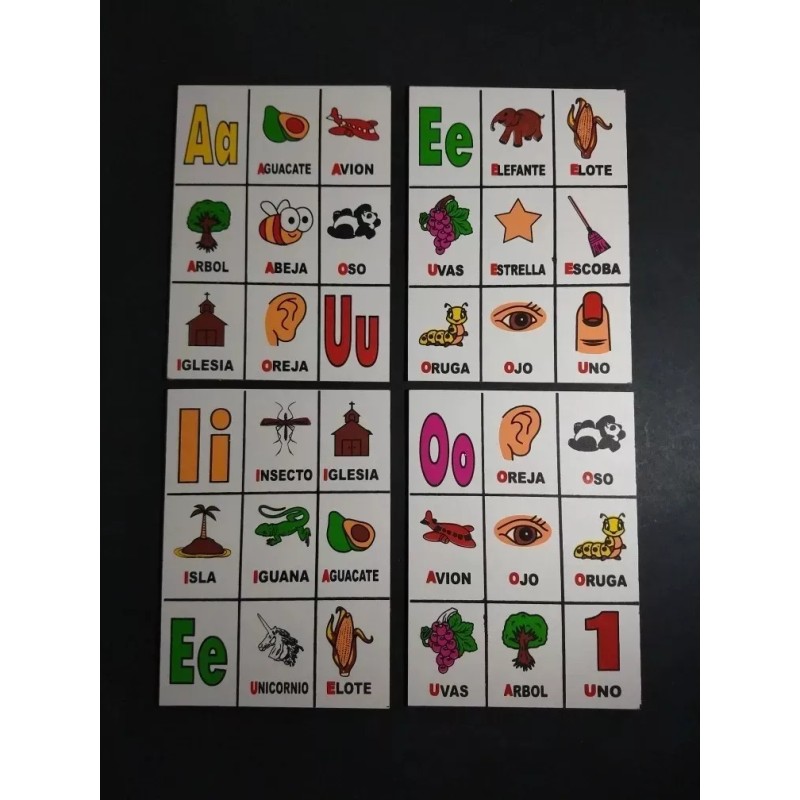 CASTILLO DIDÁCTICO Lotería De Vocales Juego De Mesa Madera Didáctico
