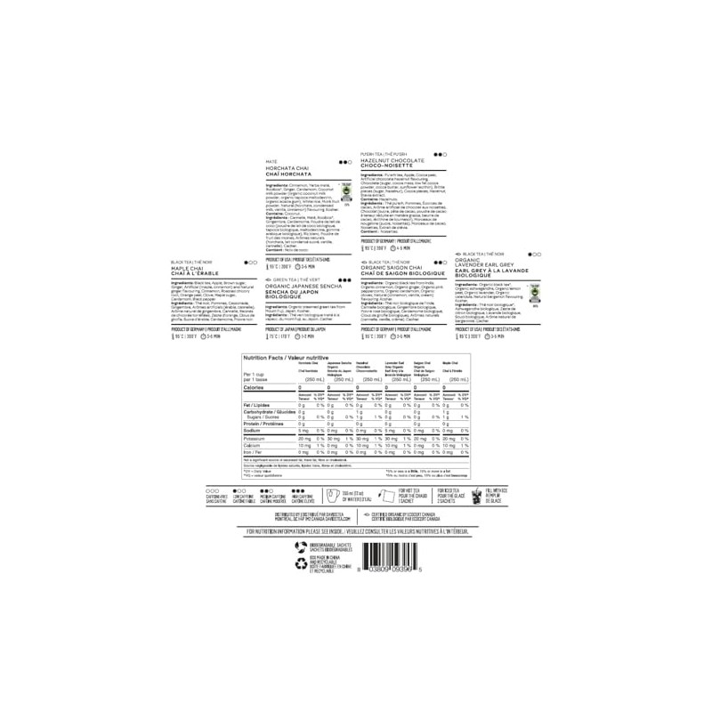 DAVIDsTEA Travel with Tea Sachet Tea Wheel, Full Leaf, Gift