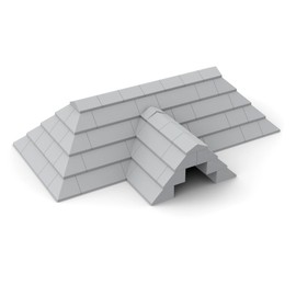 Steinchenshop Roof truss made of 86 clamping blocks, slopes roof tiles in light bluish grey, compatible with the market leader (light grey)