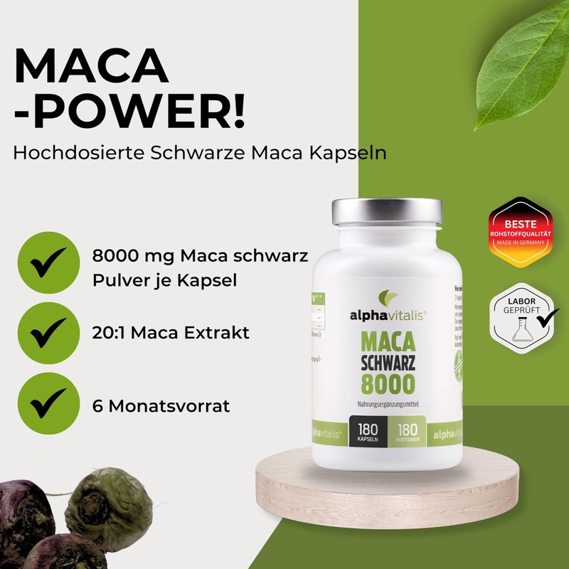 Maca Black 4000 mg per Daily Dose - 180 Maca