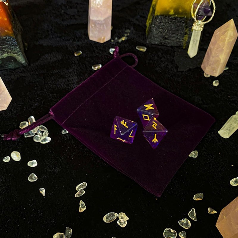 MEELYHOME 3 Pcs 8-Sided Rune Dice Resin Assorted Polyhedral Dice