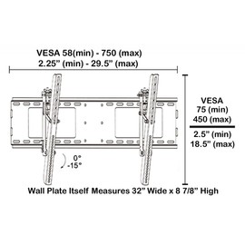 Black Adjustable Tilt/Tilting Wall Mount Bracket for Westinghouse UW40T2BW 40" inch LED HDTV TV/Television