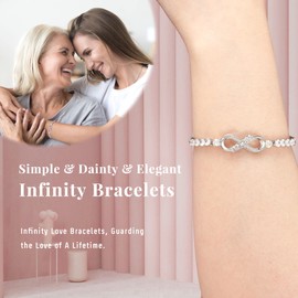 Btysun Mom Gifts Infinity Bracelets Adjustable Mom Bracelets for Women Mothers Day Mom Gifts from Daughters
