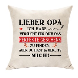 Hasodeo Love Dad Gifts for Father's Day Dad Father Cushion Decorative Cushion Cover 45 x 45 Original Gifts for Dad New Dad Bonus Dad Keepsake Dad to Be Gifts (Dear Grandpa)