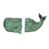 Verdigris Green Sperm Whale Head and Tail Bookends - Decorative
