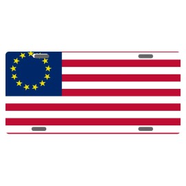 Fast Service Designs Betsy Ross Flag United States USA LICENSE PLATE CAR Patriotic EMBLEM IV