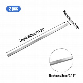 2PCS 304 Stainless Steel Flat Bar, 1/8" Thick × 3/8" Wide × 12" Long, Brushed Finish, Durable Metal Trim Strips for DIY Crafts, Home Decor, Furniture Repair, and Metalworking