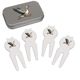 Azeeda 'Angry Goose Running' Golf Divot Tool/Repair Fork Gift Set (GO00072021)