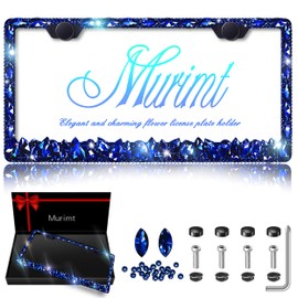Murimt Bedazzled License Plate Frames 2 Pack Sparkly Glitter Rhinestone License Plate Frame Bling Diamond License Plate Holder Cover - High End Gift Box Packaging
