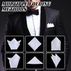 White Pocket Squares for Men, 4.3" White Satin Silk Handkerchief,