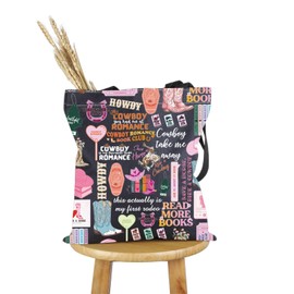 WHAOO Cowboy Book Lover Inspired Gift Cowboy Romance Era Tote Bag Country-Girl Reader Handbag Bookish Merch BookTok Gift (Cowboy Romance Era T C)