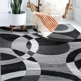 Rugshop Contemporary Abstract Circles Perfect for high Traffic Areas of Your Living Room,Bedroom,Home Office,Kitchen Easy Cleaning Area Rug 2' x 3' Multi