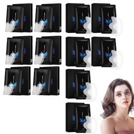 Pack of 6 Wrinkle Plasters and 6 Pieces Nose Wrinkle Stickers, Facial Patches, Apricot Pads, Face Lifting Tape, Anti-Wrinkle for Face Patches, Smooths Fine Lines and Wrinkles