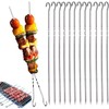 20 Pieces Kebab Skewers, Metal Skewers for Barbecue, Flat Skewers,