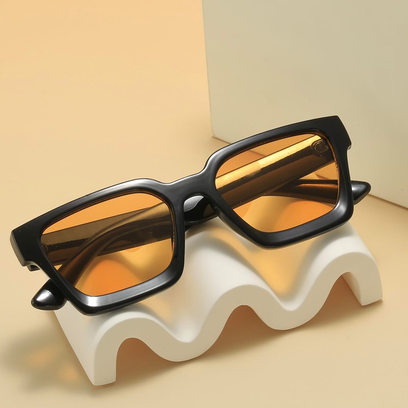 aisswzber plastic Square sunglasses for men and women 2613-Yellow