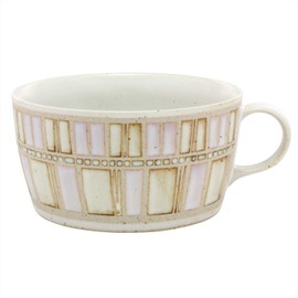 Hasamiyaki Soup Cup Tile Art Red