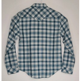 Tecovas Brushed Cotton Pearl Snap Green Plaid Cotton Size S Mens NEW