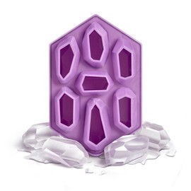 Genuine Fred CRYSTAL ICE TRAY, Silicone Ice Tray, Purple, 7.6 x 5 x 1.4 inches