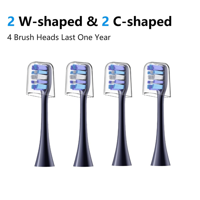 Marlincare Replacement Electric Toothbrush Heads, 4 Pack for One Year