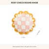 MACKENZIE-CHILDS Round Knob, Decorative Drawer Pull Knob, Pink-and-White Rosy Check