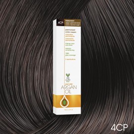 One N' Only Permanent Hair Color - Permanent Hair Dye Made with Argan Oil - Delivers Rich, Accurate Tones with Gray Coverage - Improves Moisture & Elasticity - 4CP Medium Cappuccino Brown (3 oz)