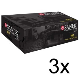 SANEK GL-78525x3 BARBER BEAUTY SALON SANEK BLACK NITRILE GLOVES 3 x 100 PC - LARGE