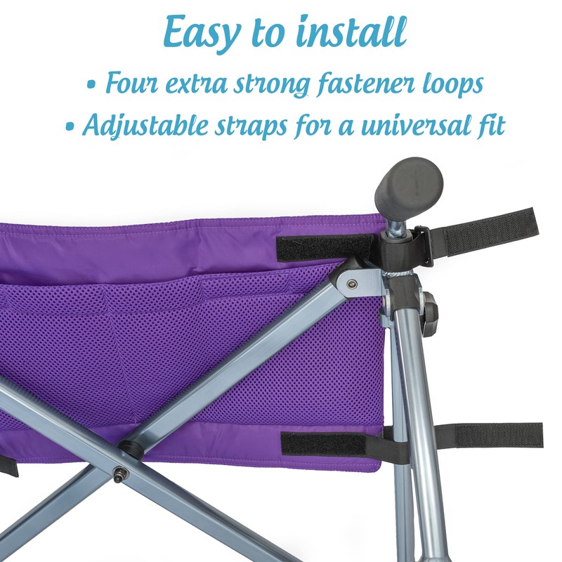 Top Glides 5-Pocket Carry-All Pouch for Stander Folding Walkers (Purple)