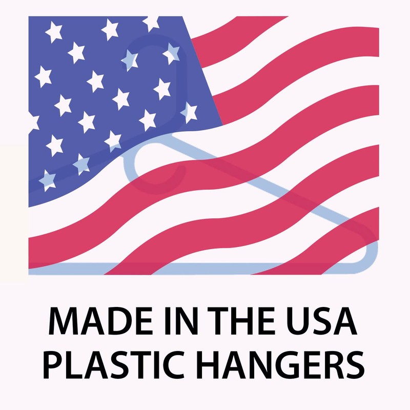 Heavy Duty Plastic Hangers, Made in USA, White Heavy Weight