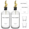 TOLDATLI Mouthwash Dispenser for Bathroom, 2 Pack Glass Mouth Wash