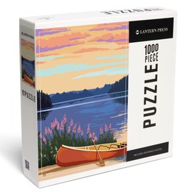 Lantern Press 1000 Piece Jigsaw Puzzle, Canoe and Lake