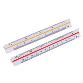 Architectural Scale Ruler, 2Pcs Six Ratios Architectural Scale Ruler Set, 12.5cm /4.9in Plastic Small Scale Pocket Mini for Architects Draftsman Students and Engineers Color Coded