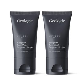Geologie- Gel limpiador facial con ácido salicílico al 2% con aroma a bergamota y enebro | Limpiador facial para hombres y mujeres | Acné y grasa