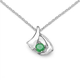 Jewelry-Schmidt-Necklace / pendant-emerald-925 Silver Rhodium