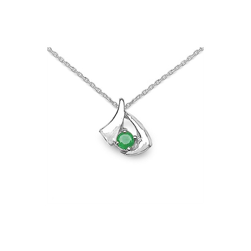 Jewelry-Schmidt-Necklace / pendant-emerald-925 Silver Rhodium