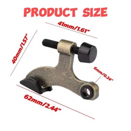 4 Pack Hinge Pin Door Stopper Adjustable Heavy Duty Hinge Pin Door Stop with Rubber Bumper Tips Reduce Damage from Door Knobs Easily Install Reduce (Bronze)