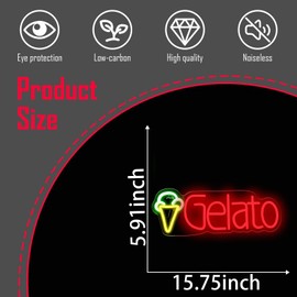 KODGGHK Detective Neon Sign for Wall Decor, Neon Light with Dimmer Switch for Business, USB Power LED Sign Lights for Home Bar Ice Cream Store, LED Neon Sign Wall Art Neon Light for Beer Pub(Gelato)