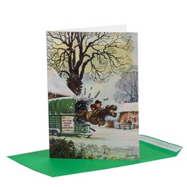 Giant A4 Pony Christmas Card. Festive Horse Riding Greeting Card - High-Quality, Heavyweight, Eco-Friendly with Green Envelope. Saddle up for a Season of Joy and Peace
